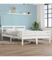 vidaXL Bed Frame without Mattress White Solid Wood 140x200 cm — Size: 140 x 200 cm