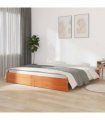 vidaXL Bed Frame Wax Brown 200 x 200 cm Solid Pine Wood