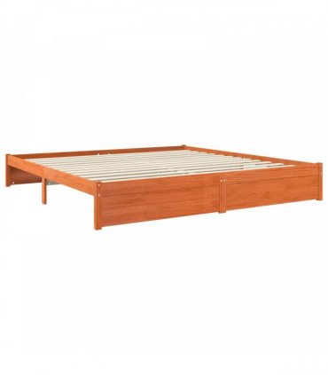 vidaXL Bed Frame Wax Brown 180 x 200 cm Solid Pine Wood