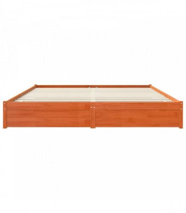 vidaXL Bed Frame Wax Brown 180 x 200 cm Solid Pine Wood