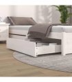 vidaXL Bed Drawers 2 pcs White Solid Wood Pine — Size: 95 x 103 x 18 cm