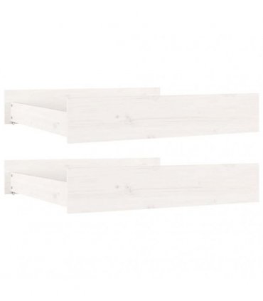 vidaXL Bed Drawers 2 pcs White Solid Wood Pine — Size: 95 x 103 x 18 cm