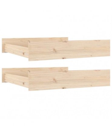 vidaXL Bed Drawers 2 pcs Solid Wood Pine — Colour: natural, Size: 90 x 93 x 18 cm
