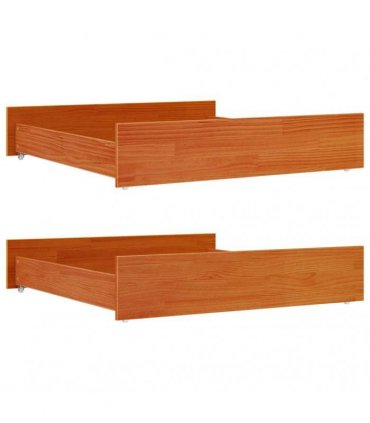 vidaXL Bed Drawers 2 pcs Wax Brown Solid Wood Pine — Size: 95 x 93 x 18 cm