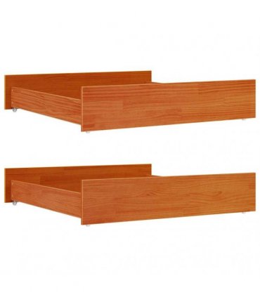 vidaXL Bed Drawers 2 pcs Wax Brown Solid Wood Pine — Size: 95 x 103 x 18 cm