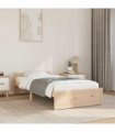 vidaXL Bed Frame without Mattress Solid Wood 75x190 cm Small Single Small Sin — Colour: Natural, Size: 75 x 190 cm — V0672030587