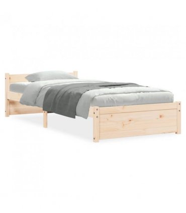 vidaXL Bed Frame without Mattress Solid Wood 75x190 cm Small Single Small Sin — Colour: Natural, Size: 75 x 190 cm — V0672030587
