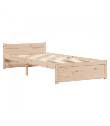 vidaXL Bed Frame without Mattress Solid Wood 75x190 cm Small Single Small Sin — Colour: Natural, Size: 75 x 190 cm — V0672030587