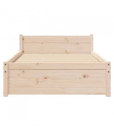 vidaXL Bed Frame without Mattress Solid Wood 75x190 cm Small Single Small Sin — Colour: Natural, Size: 75 x 190 cm — V0672030587