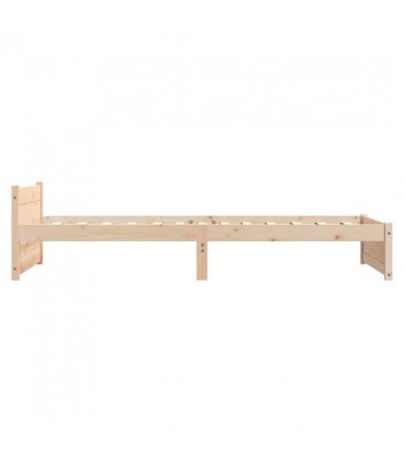 vidaXL Bed Frame without Mattress Solid Wood 75x190 cm Small Single Small Sin — Colour: Natural, Size: 75 x 190 cm — V0672030587