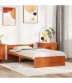 vidaXL Bed Frame Wax Brown 195.5 x 95.5 x 51 cm Solid Pine Wood — Size: 90 x 190 cm