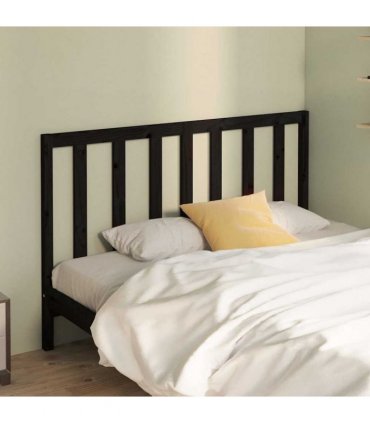 vidaXL Bed Headboard | Black | Solid Pine Wood | Standard Double — Size: 166 x 100 cm