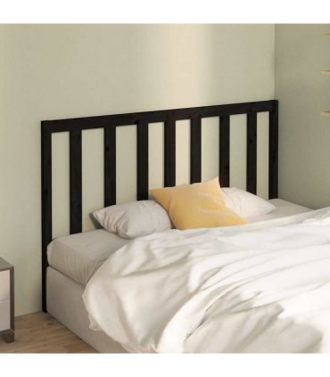 vidaXL Bed Headboard | Black | Solid Pine Wood | Standard Double — Size: 166 x 100 cm