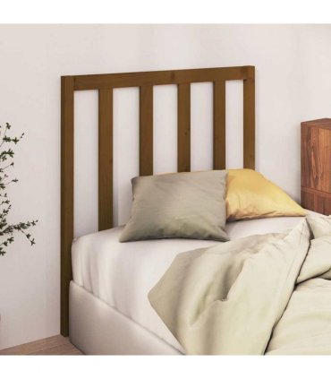 vidaXL Bed Headboard | Honey Brown | Solid Pine Wood | Single | Appealing Design — Size: 95 x 100 cm