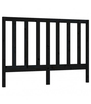 vidaXL Bed Headboard | Black | Solid Pine Wood | Large | Appealing Design — Size: 146 x 100 cm