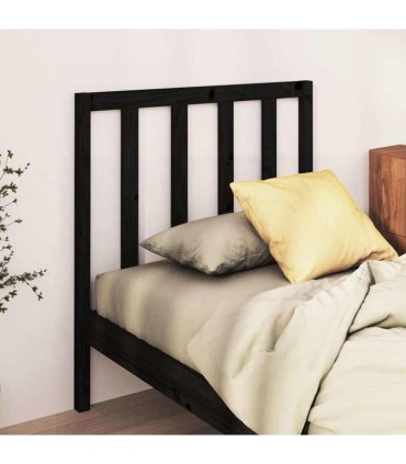 vidaXL Bed Headboard | Black | Solid pine wood | 95 x 4 x 100 cm | Simple — Size: 95 x 100 cm