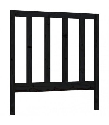 vidaXL Bed Headboard | Black | Solid pine wood | 95 x 4 x 100 cm | Simple — Size: 95 x 100 cm