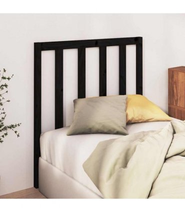 vidaXL Bed Headboard | Black | Solid pine wood | 95 x 4 x 100 cm | Simple — Size: 95 x 100 cm
