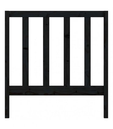 vidaXL Bed Headboard | Black | Solid pine wood | 95 x 4 x 100 cm | Simple — Size: 95 x 100 cm