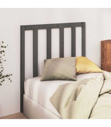 vidaXL Bed Headboard | Grey | Solid pinewood | Standard | Durable — Size: 95 x 100 cm