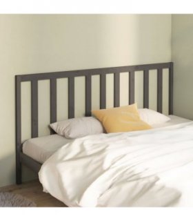 vidaXL Bed Headboard Grey 206x4x100 cm Solid Wood Pine — Size: 206 x 100 cm — V0672031154