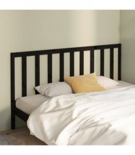 vidaXL Bed Headboard Black 206x4x100 cm Solid Wood Pine — Size: 206 x 100 cm — V0672031157