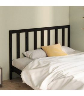 vidaXL Bed Headboard Black 146x4x100 cm Solid Wood Pine — Size: 146 x 100 cm — V0672031161