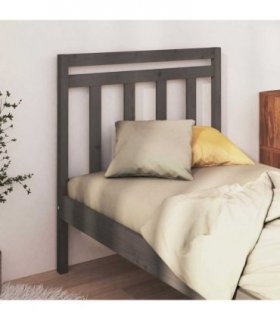 vidaXL Bed Headboard | Grey | Solid pine wood | 96 x 4 x 100 cm — Size: 96 x 100 cm