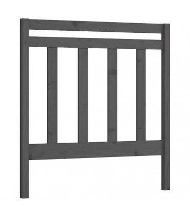 vidaXL Bed Headboard | Grey | Solid pine wood | 96 x 4 x 100 cm — Size: 96 x 100 cm