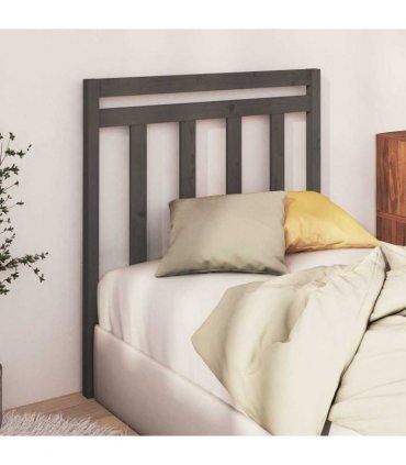 vidaXL Bed Headboard | Grey | Solid pine wood | 96 x 4 x 100 cm — Size: 96 x 100 cm
