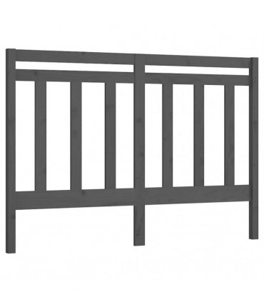 vidaXL Bed Headboard | Grey | Solid Pine Wood | 126 cm width | Decorative Inlays — Size: 126 x 100 cm