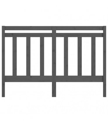 vidaXL Bed Headboard | Grey | Solid Pine Wood | 126 cm width | Decorative Inlays — Size: 126 x 100 cm