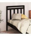 vidaXL Bed Headboard | Black | Solid pine wood | Double | Decorative Inlays — Size: 96 x 100 cm