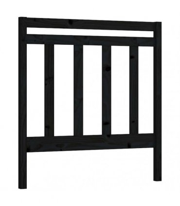vidaXL Bed Headboard | Black | Solid pine wood | Double | Decorative Inlays — Size: 96 x 100 cm