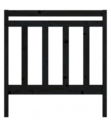 vidaXL Bed Headboard | Black | Solid pine wood | Double | Decorative Inlays — Size: 96 x 100 cm