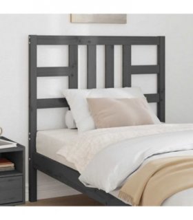 vidaXL Bed Headboard | Grey | Solid Pine Wood | 96x4x100 cm | Attractive Design — Size: 96 x 100 cm