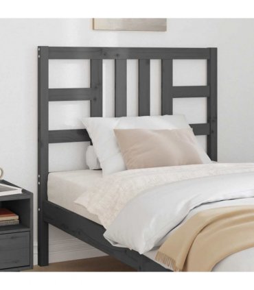 vidaXL Bed Headboard | Grey | Solid Pine Wood | 96x4x100 cm | Attractive Design — Size: 96 x 100 cm