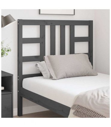 vidaXL Bed Headboard | Grey | Solid Pine Wood | 96x4x100 cm | Attractive Design — Size: 96 x 100 cm