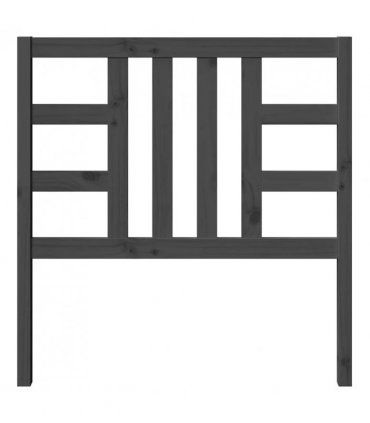 vidaXL Bed Headboard | Grey | Solid Pine Wood | 96x4x100 cm | Attractive Design — Size: 96 x 100 cm