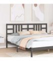 vidaXL Bed Headboard Grey 206x4x100 cm Solid Wood Pine — Size: 206 x 100 cm — V0672031210