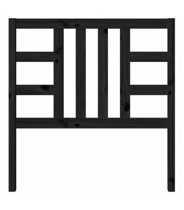 vidaXL Bed Headboard | Black | Solid Pine Wood | Medium | Decorative Inlays — Size: 96 x 100 cm