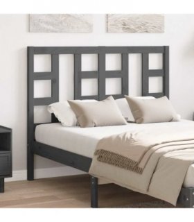 vidaXL Bed Headboard Grey 126x4x100 cm Solid Wood Pine — Size: 126 x 100 cm — V0672031217