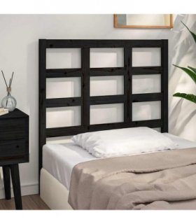 vidaXL Bed Headboard | Black | Solid pine wood | 95.5x4x100 cm | Durable — Size: 95.5 x 100 cm