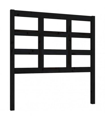 vidaXL Bed Headboard | Black | Solid pine wood | 95.5x4x100 cm | Durable — Size: 95.5 x 100 cm