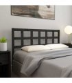 vidaXL Bed Headboard Black 145.5x4x100 cm Solid Wood Pine — Size: 145.5 x 100 cm — V0672031236