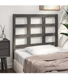 vidaXL Bed Headboard Grey 95.5x4x100 cm Solid Wood Pine — Size: 95.5 x 100 cm — V0672031248