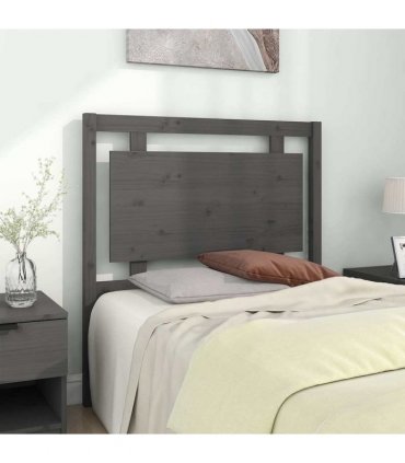 vidaXL Bed Headboard Grey 95.5x4x100 cm Solid Pine Wood — Size: 95.5 x 100 cm