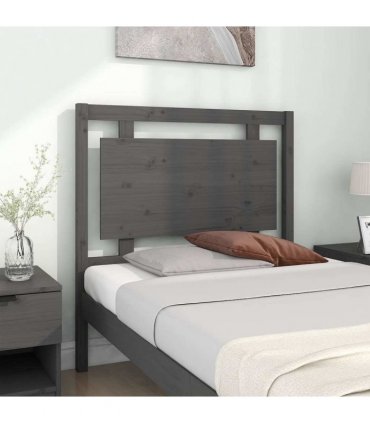vidaXL Bed Headboard Grey 95.5x4x100 cm Solid Pine Wood — Size: 95.5 x 100 cm