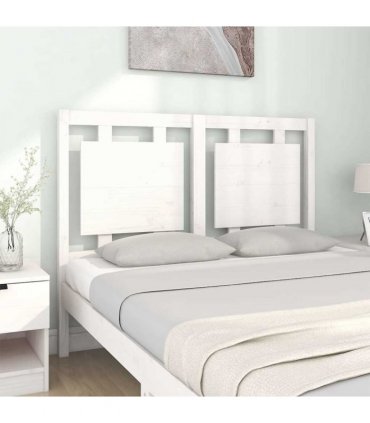 vidaXL Bed Headboard White 125.5x4x100 cm Solid Pine Wood — Size: 125.5 x 100 cm