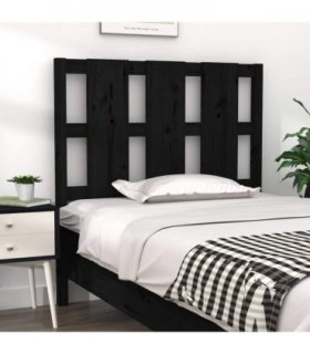 vidaXL Bed Headboard Black 95.5x4x100 cm Solid Wood Pine — Size: 95.5 x 100 cm — V0672031283